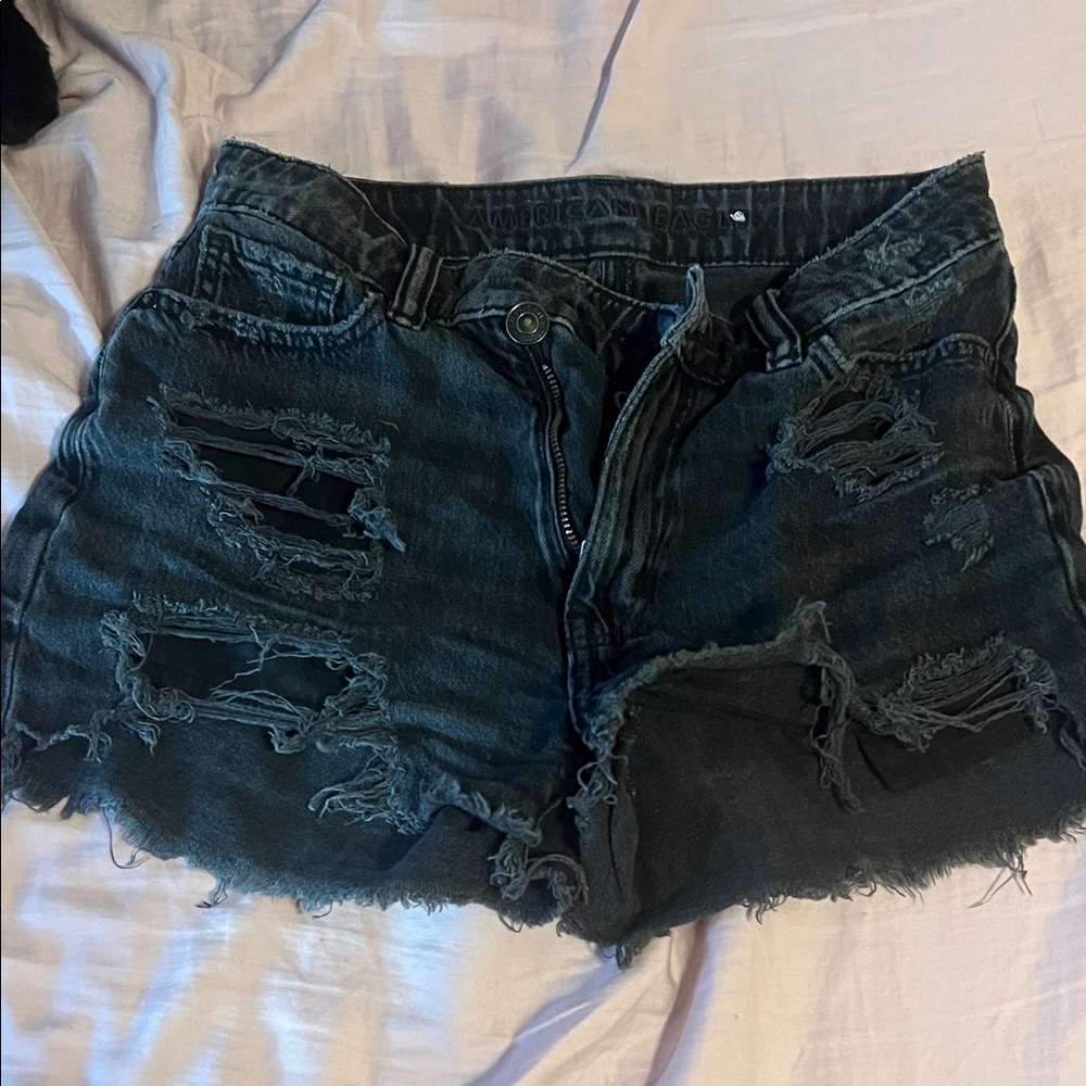 American Eagle Outfitters Ripped Black Jean Shorts